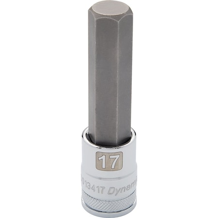 Dynamic Tools 1/2" Drive Metric Hex Head, 6mm Long Bit, Chrome Finish Socket D013406